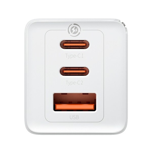 GaN hurtiglader 2xUSB C 1xUSB 65W Baseus GaN5 Pro + USB C - USB C 100W kabel - hvit