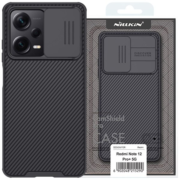 Nillkin CamShield Pro Case-deksel til Xiaomi Redmi Note 12 Pro+ deksel og kameradeksel svart