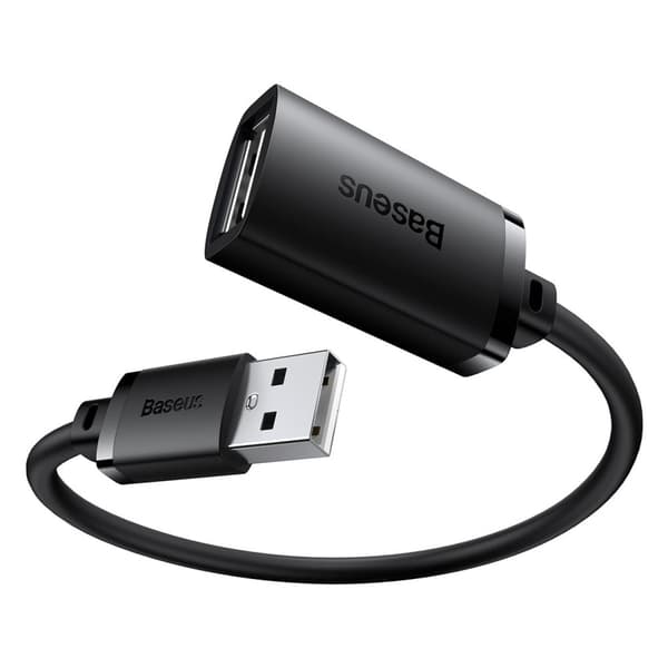 BASEUS FORLÆNGERKABELADAPTER HOLDBAR KORT USB 2.0 0.5M SORT