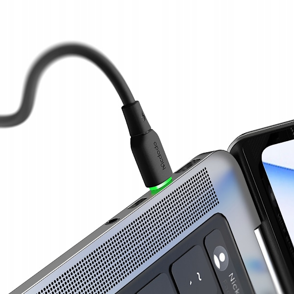 MCDODO USB-C SNABBLADDNINGSKABEL FÖR SAMSUNG APPLE USB TYP C 65W 1M LED SVART