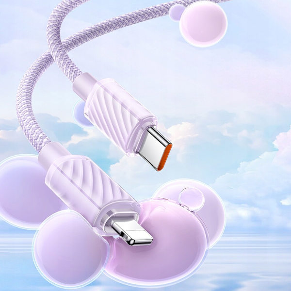 MCDODO LADDARE USB-C LIGHTNING-KABEL IPHONE 12 13 14 PRO 1M LILLA