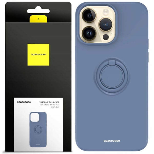 Spacecase Silikon Ring-Fodral För Iphone 14 Pro Max Blåt Skydd