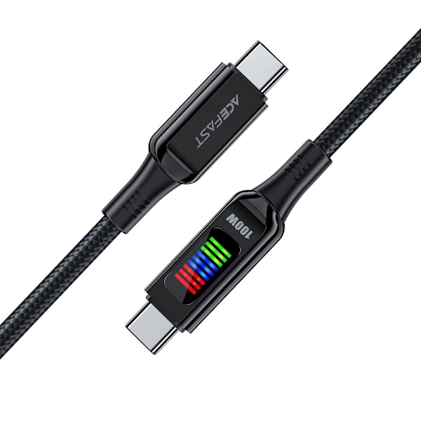 Acefast C7-03 USB-C USB-C 100 W 1,2 m kabel med skjerm - svart