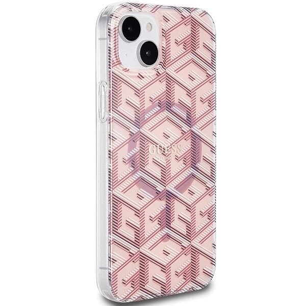 Guess IML GCube MagSafe beskyttelsesdeksel for iPhone 15 Plus / 14 Plus - rosa