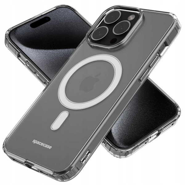 Spacecase Clear Mag-Fodral För Iphone 15 Pro Max-Adapter För Magsafe