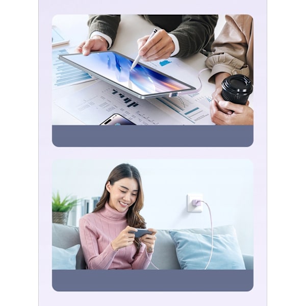 MCDODO ANGLE USB-C-KABEL, TYPE C 3A 65W LILLA 1M SNABBLADDING
