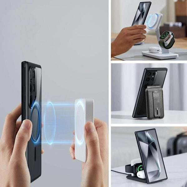 ESR CLASSIC HYBRID HALOLOCK ETUI TIL SAMSUNG GALAXY S24 ULTRA - MAT SORT