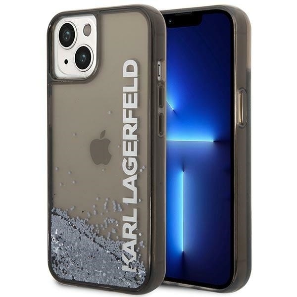 KARL LAGERFELD LIQUID GLITTER ELONG ETUI TIL IPHONE 14 PLUS - SORT