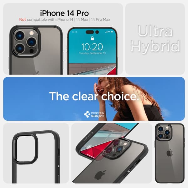 SPIGEN ULTRA HYBRID IPHONE 14 PRO MAT SORT