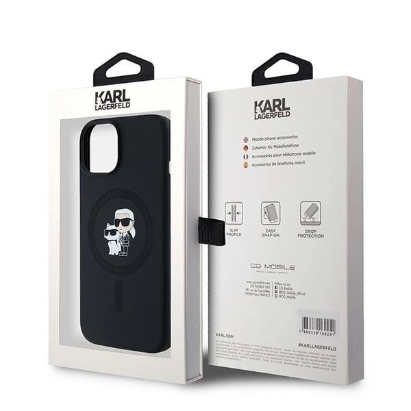 Karl Lagerfeld Silikon Karl&Choupette MagSafe beskyttelsesdeksel for iPhone 15 Plus / 14 Plus - svart