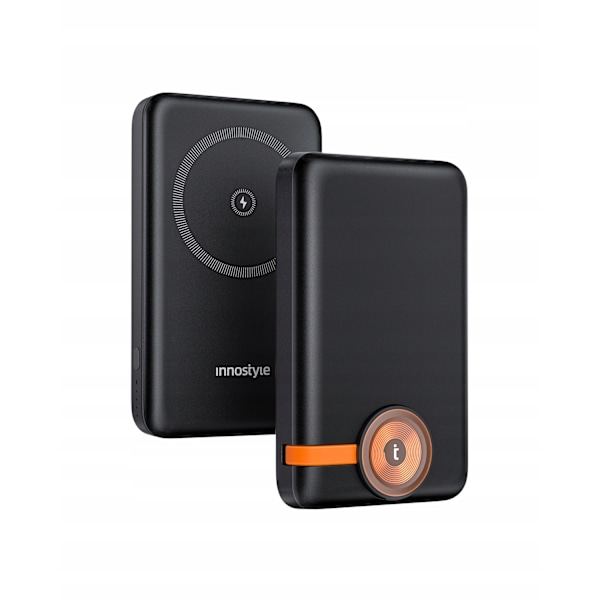 INNOSTYLE POWERDUO 2IN1 SNABB INDUKTION POWERBANK FÖR MAGSAFE KLOCKA 10000MAH SVART