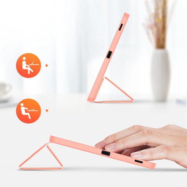 Dux Ducis Domo øko-lærveske med stativ for Samsung Tab S9 FE+ - rosa
