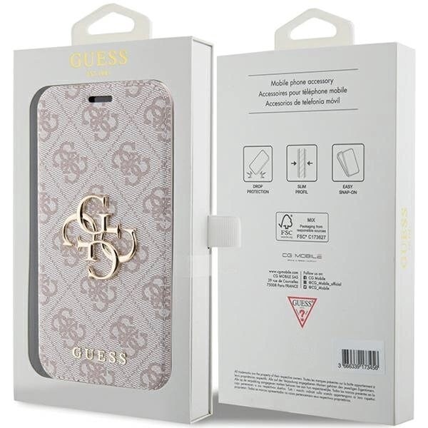Guess 4G Metal Logo beskyttelsesdeksel til iPhone 15 Pro Max - rosa