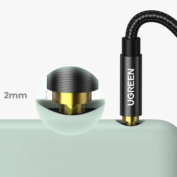 Ugreen AUX lydkabel, rett plugg, 3,5 mm minijack, 1,5 m, blå (AV112)