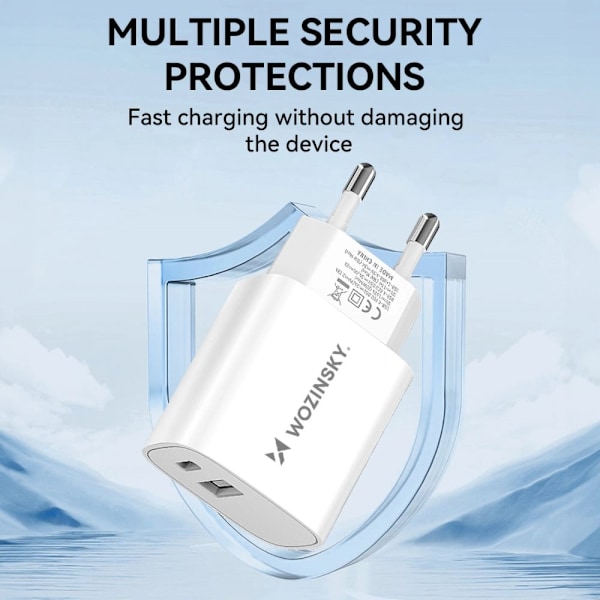 Wozinsky WGWCW USB-A USB-C 20W vegglader - hvit
