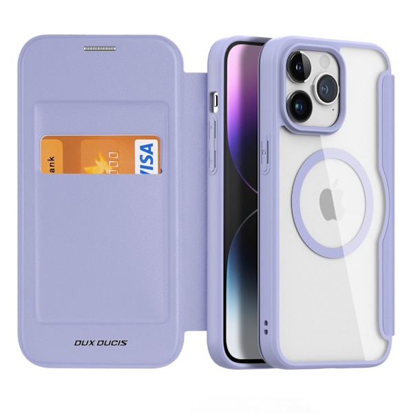 iPhone 15 Pro Max Magnetic MagSafe-deksel med Flip Dux Ducis Skin X Pro - Lilla