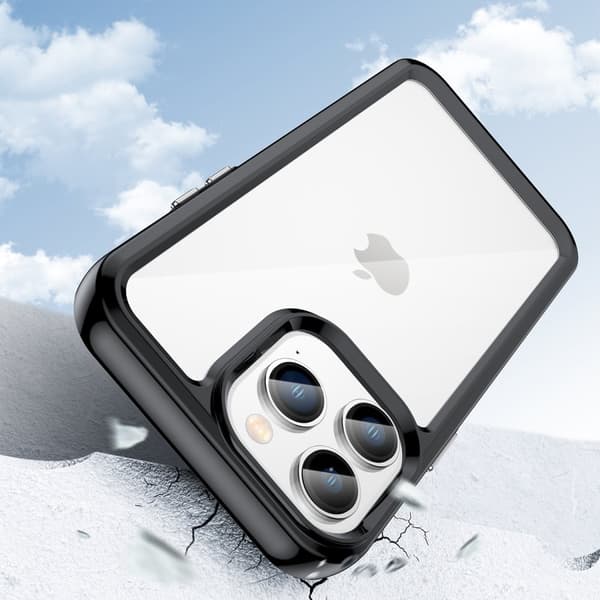 Outer Space Case iPhone 14 Pro hardt deksel med gelramme, svart
