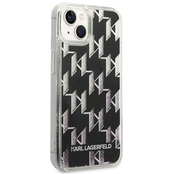 Karl Lagerfeld KLHCP14MLMNMK iPhone 14 Plus 6.7 hardt deksel Svart/svart flytende glittermonogram