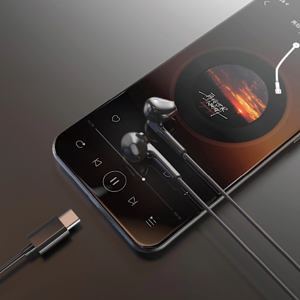 DUDAO X3C IN-EAR KABLEDE USB-C HOVEDTELEFONER 1,2M - SORTE