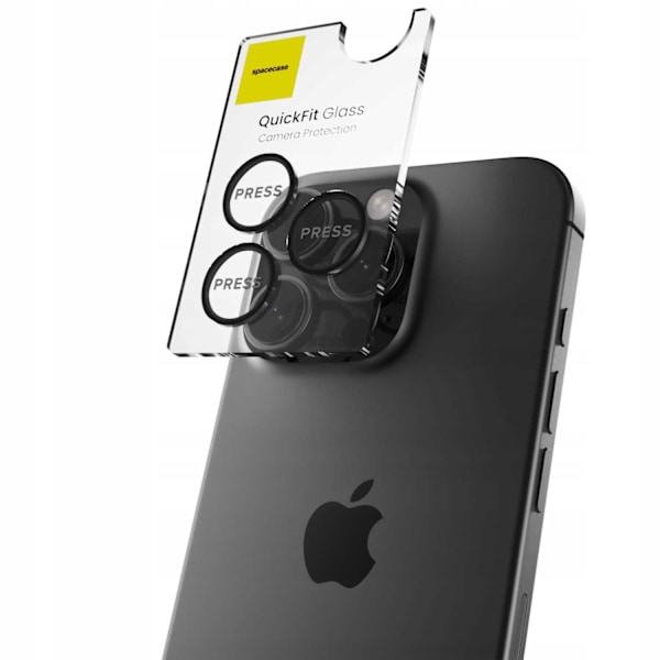 Spacecase Quickfit Härdat Glas För Iphone 15 Pro Max Black Camera