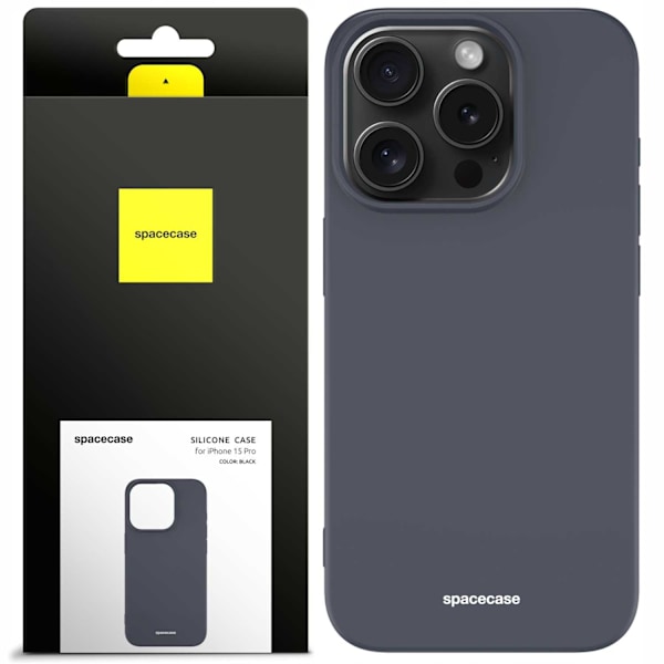 Spacecase Silikonfodral Till Iphone 15 Pro Black