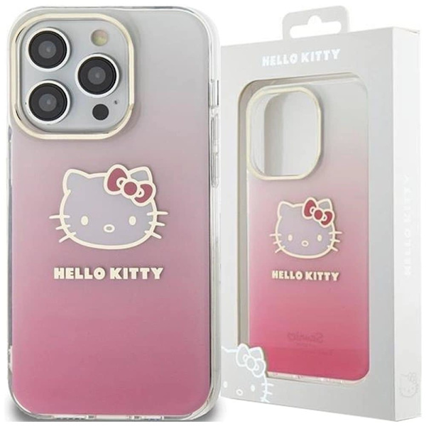 Hello Kitty IML Gradient Electrop Kitty Head-deksel til iPhone 13 Pro / 13 - rosa
