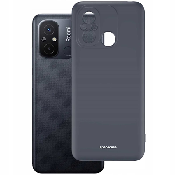 Spacecase Silikonfodral För Xiaomi Redmi 12C Telefon Svart
