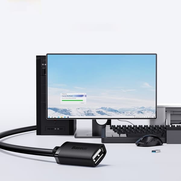 BASEUS FORLÆNGERKABELADAPTER HOLDBAR KORT USB 2.0 0.5M SORT