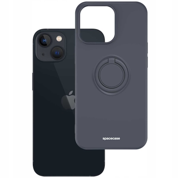 Spacecase Silikonecase Ring För Iphone 13 Svart Skydd