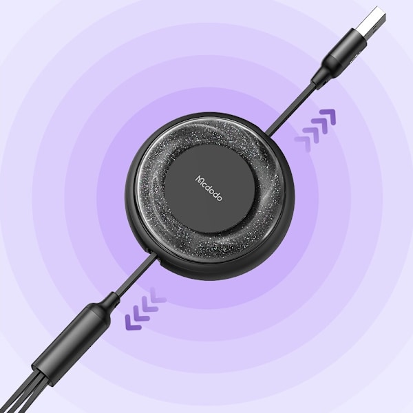 MCDODO 3IN1 UPPBYGD USB-kabel SNABBLADDNING USB-C LIGHTNING MICRO 66W