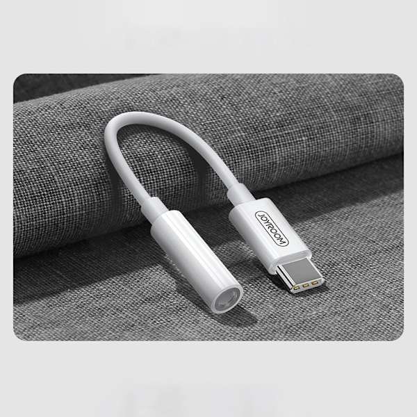 Joyroom hodetelefonadapter 3,5 mm minijack (hunn) - USB Type C (hann) hvit (SH-C1)