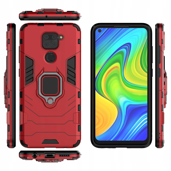 Spacecase Case Cover För Xiaomi Redmi Note 9 X-Ring Röd