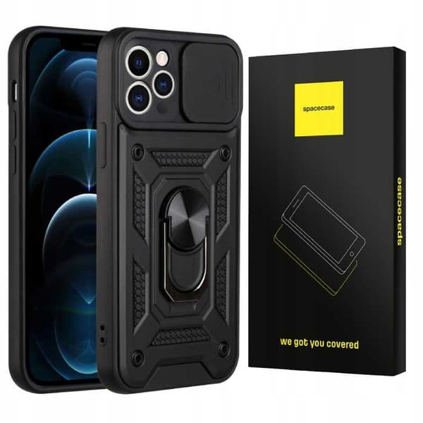 Spacecase Case Cover För Iphone 12 Pro Camring Svart