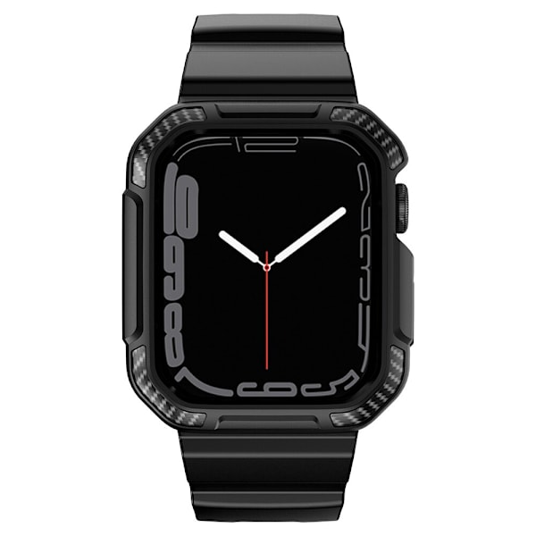 Kingxbar CYF106 2-i-1 pansret etui til Apple Watch SE 8, 7, 6, 5, 4, 3, 2, 1 (41, 40, 38 mm) med svart stropp