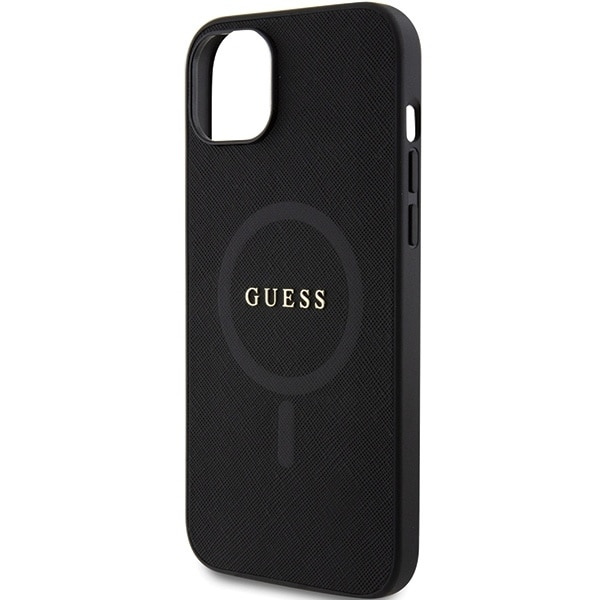 Guess GUHMP15MPSAHMCK iPhone 15 Plus 6.7 svart/svart hardt deksel Saffiano MagSafe