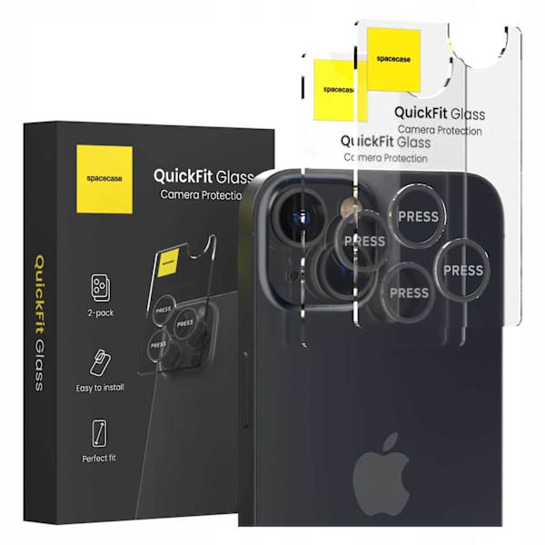 Rymdfall Härdat Glas För Kamera För Iphone 13 13 Mini Quickfit Svart