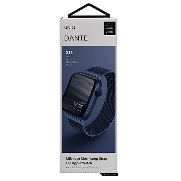 UNIQ Dante armbånd Apple Watch Series 4/5/6/7/8/SE/SE2 42/44/45 mm rustfritt stål blå/koboltblå