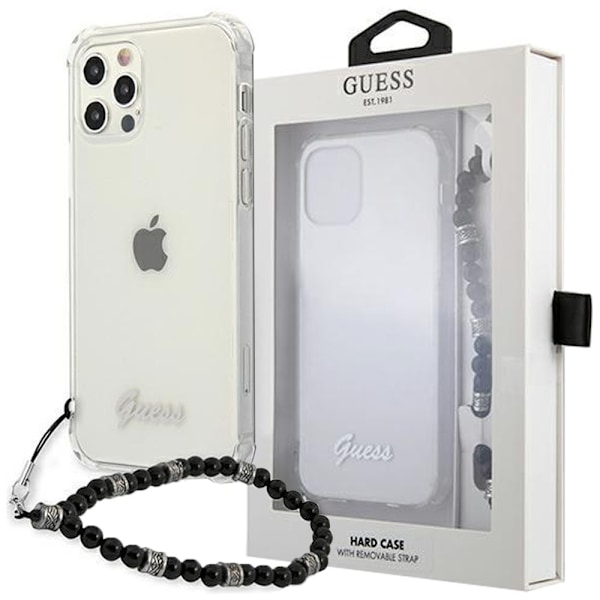 Guess GUHCP12MKPSBK iPhone 12/12 Pro 6.1 gjennomsiktig hardt deksel Black Pearl