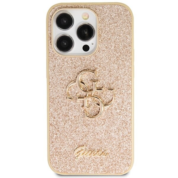 Guess GUHCP14LHG4SGD-deksel til iPhone 14 Pro - Gull Glitter Script Big 4G