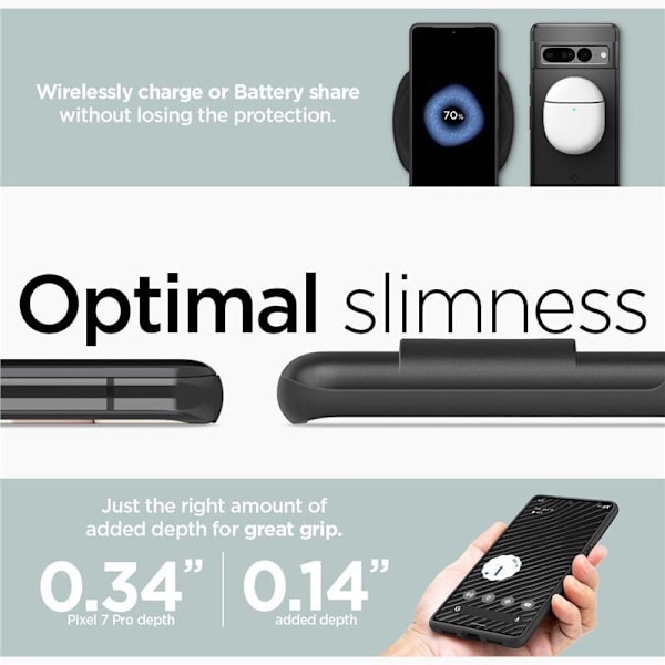 SPIGEN THIN FIT GOOGLE PIXEL 7 PRO SVART
