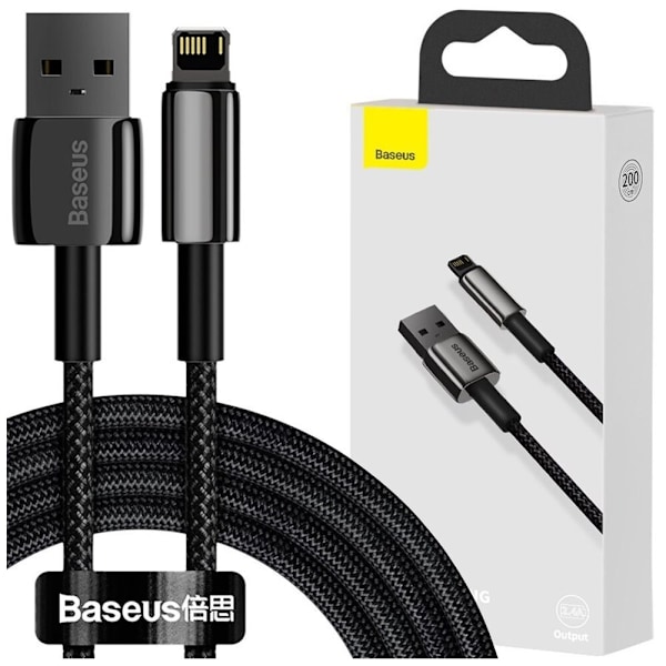 Baseus Tungsten USB - Lightning-kabel 2,4 A 2 m svart (CALWJ-A01)