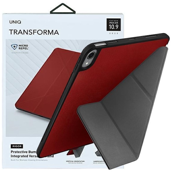 UNIQ TRANSFORMA RIGOR ETUI TIL IPAD AIR 10.9 (2020) - RØD