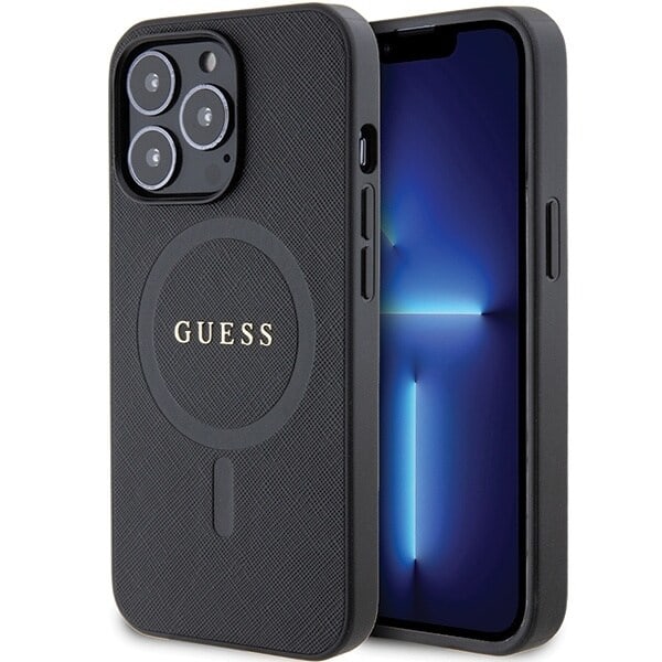 Guess GUHMP13LPSAHMCK-deksel til iPhone 13 Pro / 13 - svart Saffiano MagSafe