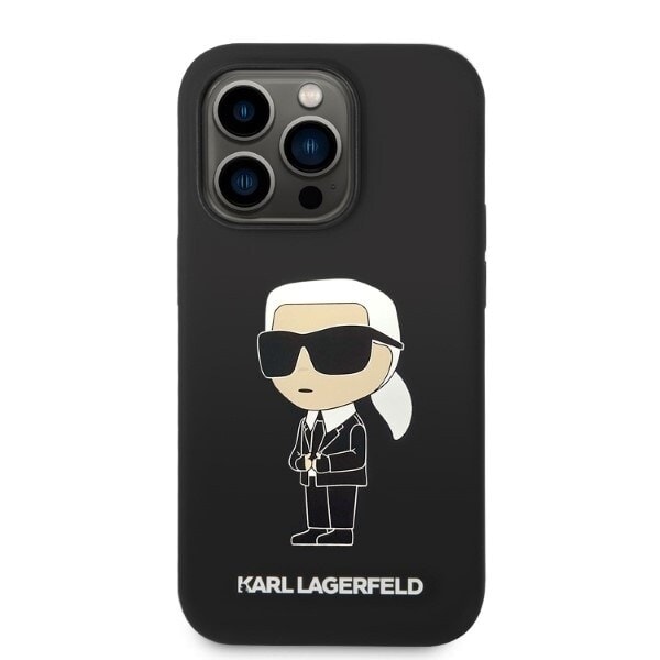 Karl Lagerfeld KLHCP14LSNIKBCK iPhone 14 Pro 6.1 hardt deksel svart/svart Silikon Ikonik