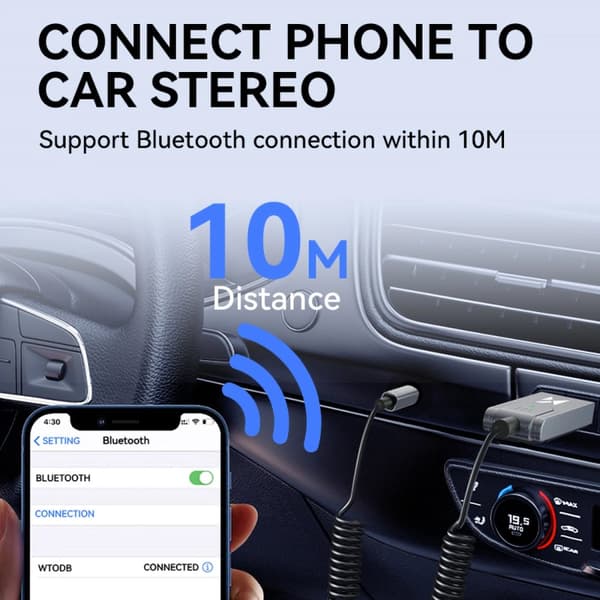 Wozinsky WTODB Bluetooth 5.3 lydadapter / AUX lydmottaker