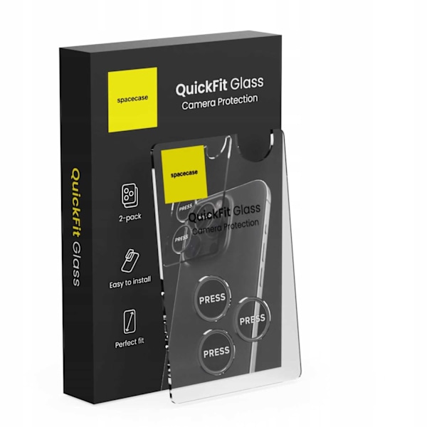 Spacecase Härdat Glas Quickfit-Kamera För Iphone 11 Pro Max 12 Svart