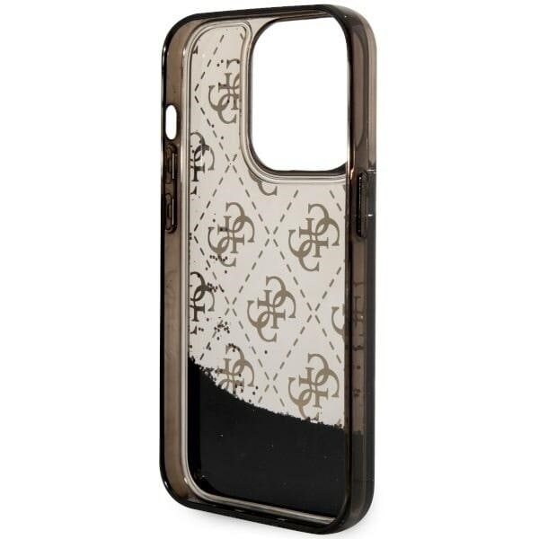 Guess GUHCP14LLC4PSGK deksel til iPhone 14 Pro - svart Liquid Glitter 4G Transculent