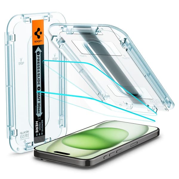HERDET GLASS SPIGEN GLAS.TR "EZ FIT" 2-PACK IPHONE 15 PLUS CLEAR