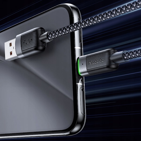 MCDODO USB-C SNABBLADDNINGSKABEL FÖR SAMSUNG XIAOMI TYP C 6A 100W 1M LED