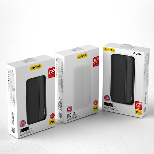 DUDAO K4S POWERBANK 2X USB TYPE A 10000MAH 5V/2A HVID